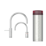 Quooker Nordic Round Twintaps kokendwaterkraan - draaibare uitloop - PRO3 reservoir - Warm / kokend water - Chroom SW299634
