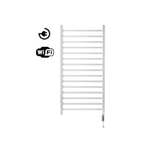 Sanicare electrische design radiator Qubic 126,4 x 60 cm. wit met WiFi thermostaat chroom SW1000680