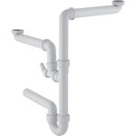 Geberit garniture d'évacuation pour évier avec 2 bacs avec coude d'évacuation gain de place PP 5/4xD40 blanc SW30127