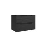 Saniclass Prime Balance Meuble sous lavabo - 80x55x44.9cm - 2 tiroirs - Poignée intégrée - MDF - noir mat SW892623