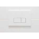 QeramiQ Push Bedieningsplaat - voor Geberit UP320 inbouwreservoir - dualflush - rechthoekige knoppen - kunststof wit glans OUTLETSTORE STORE31979