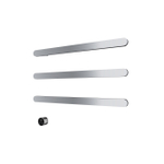 Hotbath &MORE Radiateur sèche-serviettes - 80x57cm - carré - 3 barres - horizontal - avec interrupteur - chrome SW1245822