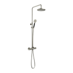 Hotbath Cobber ensemble de douche pluie thermostatique avec douche de tête ronde 20cm douchette ronde nickel brossé SW440610