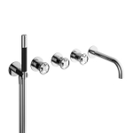 Hotbath Cobber @work Set de finition pour robinet de douche thermostatique avec 2 robinets d'arrêt et bec Chrome SW440658