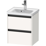 Duravit Ketho.2 Wastafelonderbouwkast - met 2 laden - 48.4x37.5x54.9cm - met grepen antraciet - wit supermat SW771999
