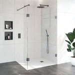 BRAUER Void paroi de douche à l'italienne verre clair 120x200 avec paroi latérale 30 incl. traitement anticalcaire PVD gunmetal brossé SW723947