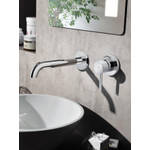 Hotbath Buddy mitigeur de lavabo encastré bec courbé 2 rosaces chrome SW11276