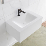 Mondiaz Lagom Meuble avec 1 tiroir 70x30x45cm vasque Cloud central 1 trou de robinet Solid Surface Talc SW408965