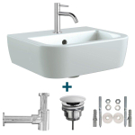 Nemo Spring Sun ensemble de lave-mains 40x32,5x16,5cm avec trop-plein incluant robinet et siphon porcelaine blanc SW385455