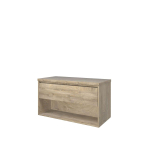 Proline Top badkamermeubelset - 100x46x55.2cm - wastafelblad - met schap - MFC Raw oak SW350352