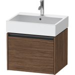 Duravit Ketho.2 Wastafelonderbouwkast - met 1 lade - 58.4x46x44cm - met greep antraciet - donker noten mat SW772725