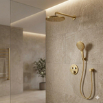Grohe Grohtherm SmartControl Regendoucheset inbouw - hoofddouche 31cm - handdouche rond - wandarm - slang 125cm - brushed cool sunrise (goud) SW542802