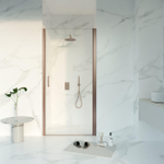 Fortifura Galeria Douchedeur - 90x200 - Profiel veiligheidsglas - antikalk - PVD - geborsteld koper SW1122496
