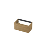 INK Wastafelonderkast - 80x45x40cm - 1 lade - greeploos - met houten keerlijst - MDF - Natur SW451442