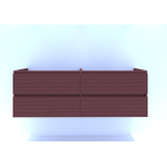 H&R Badmeubelen Infinity Wastafelonderkast - 160x44.8x55cm - 3D-front - 4 lades - sifonuitsparing rechts - greeploos - terra mat SW873512