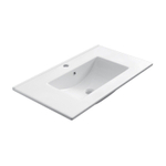 Mondiaz DENIA Lavabo encastrable - 81x46.5x1.75cm - c;eramique - vasque au centre - Blanc brillant mat SW660524