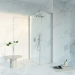 Fortifura Galeria Douchecabine - 60x100x200 - Profiel veiligheidsglas - antikalk - PVD - geborsteld RVS SW1444083