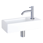 Differnz Hura pack lave-mains – 38,5 x 18,5 x 9 cm – céramique blanche – robinet courbé chromé SW285487
