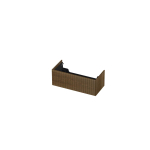 INK Wastafelonderkast - 100x45x37.6cm - 1 lade - push to open - verticaal gefreesd Eiken - Ash grey SW693398