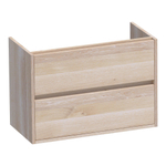 BRAUER Adore meuble de salle de bains peu profond - 80x39x55cm - 2 tiroirs softclose - sans poignée - 1 découpe pour siphon - chêne massif - chêne à lamelles blanc SW393218