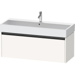 Duravit Ketho.2 Wastafelonderbouwkast - met 1 lade - voor enkele wastafel - 118.4x46x44cm - met greep antraciet - wit supermat SW772738