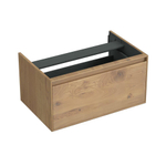 Forzalaqua Reno 2.0 meuble sous-lavabo 80x51x40cm avec 1 tiroir sans poignée à fermeture en douceur Chêne massif Oyster SW492421