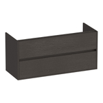 BRAUER Adore wastafelonderkast - 120x46x55cm - 2 softclose lades - greeploos - 2 sifon uitsparingen - Timber Anthracite SW1198283