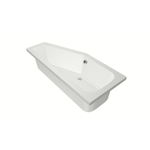 Xenz Lagoon Hoekbad - 170x75x48 - afvoer Midden - Links - Compact - acryl - wit mat SW102970