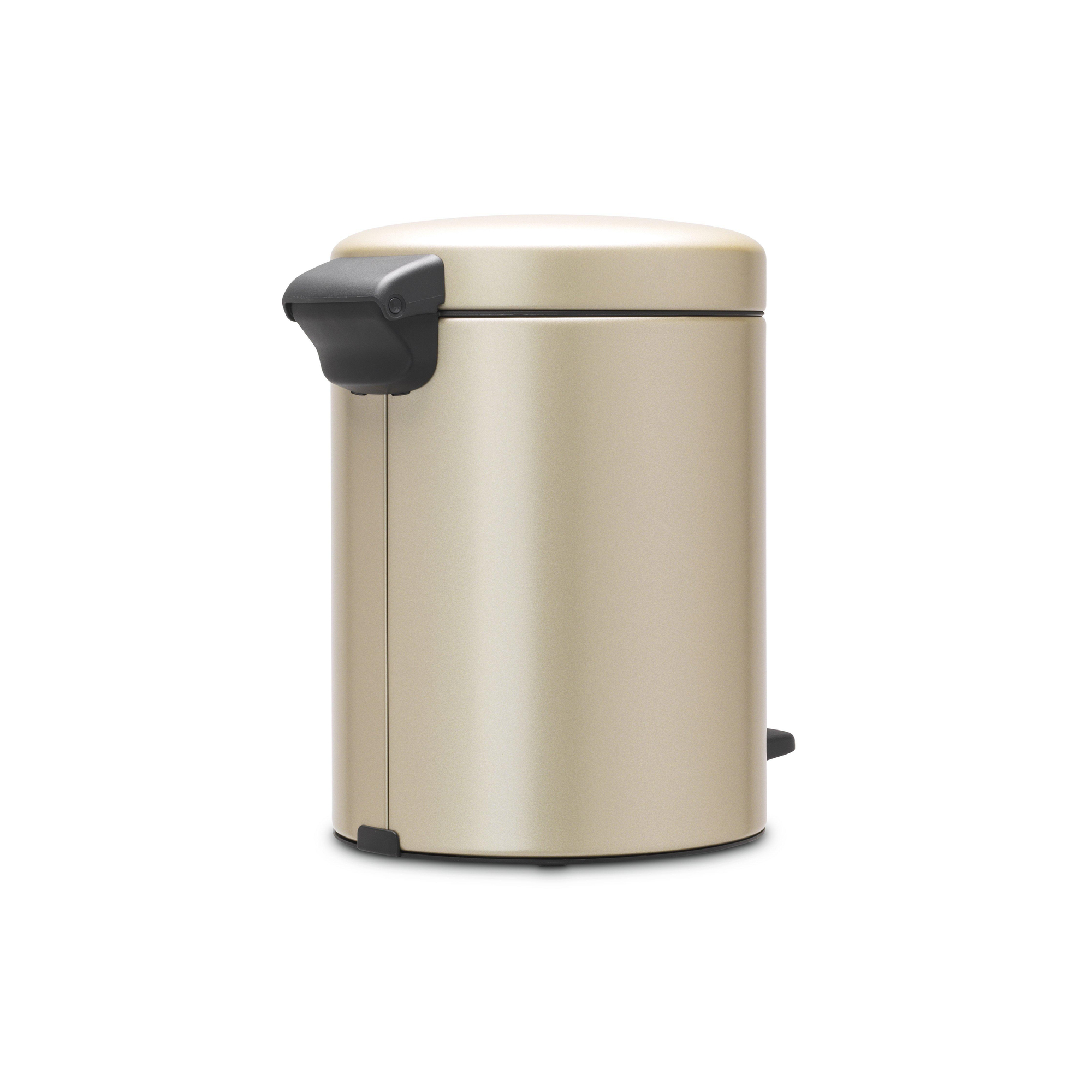 Brabantia NewIcon Prullenbak, Kunststof Binnenemmer, Brilliant Steel, 30 Liter