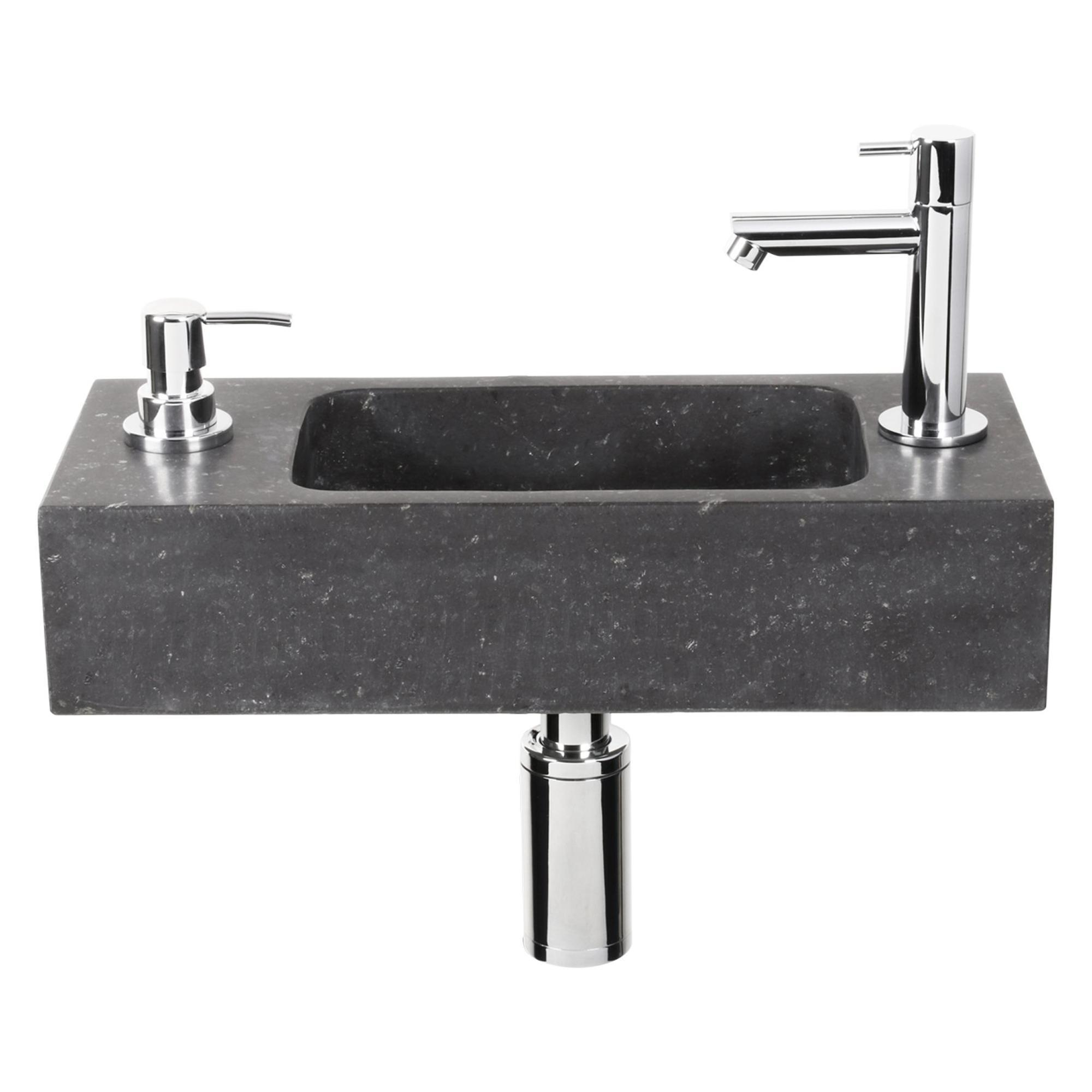 Robinet salle de bain mitigeur de lavabo bas noir mat anticalcaire vidage  inclus