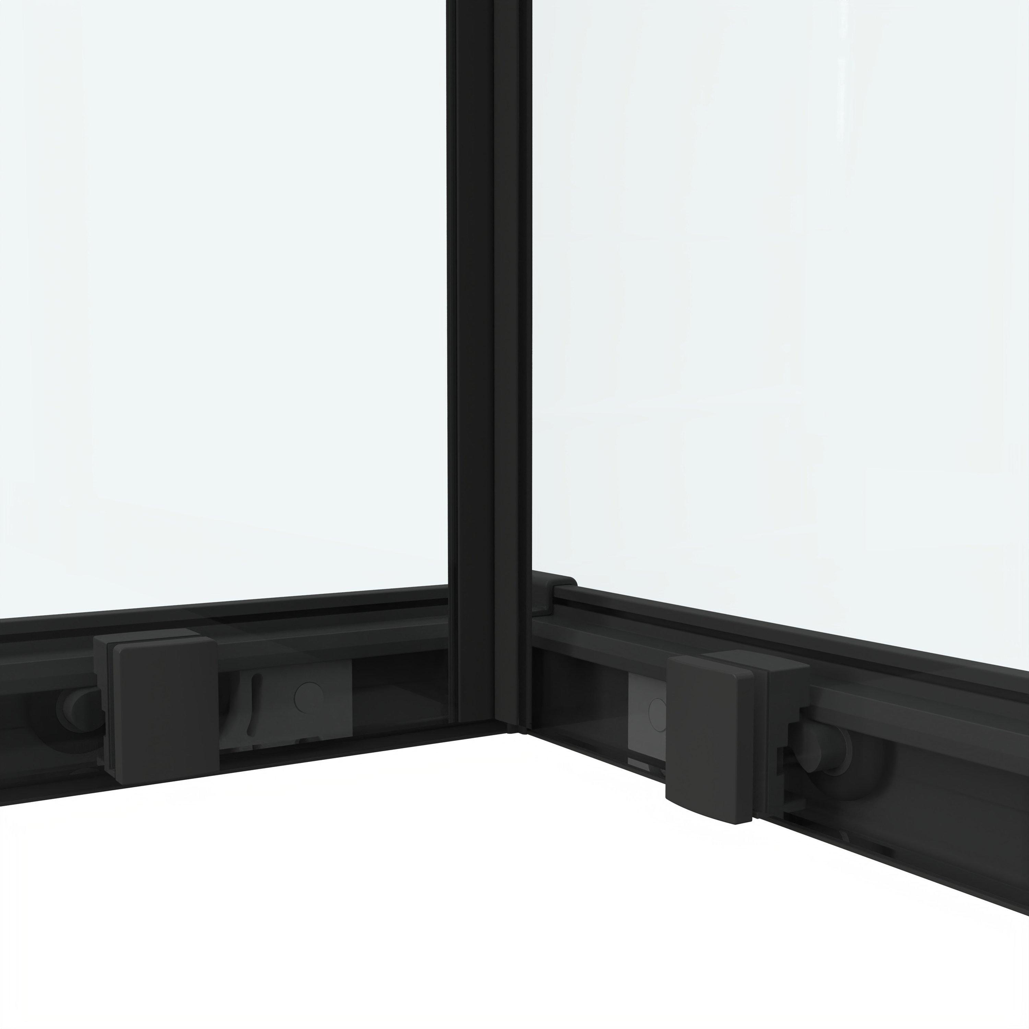 Saniclass Casus Cabine de douche 80x80x200cm Carré accès d'angle verre  clair profilé Noir mat