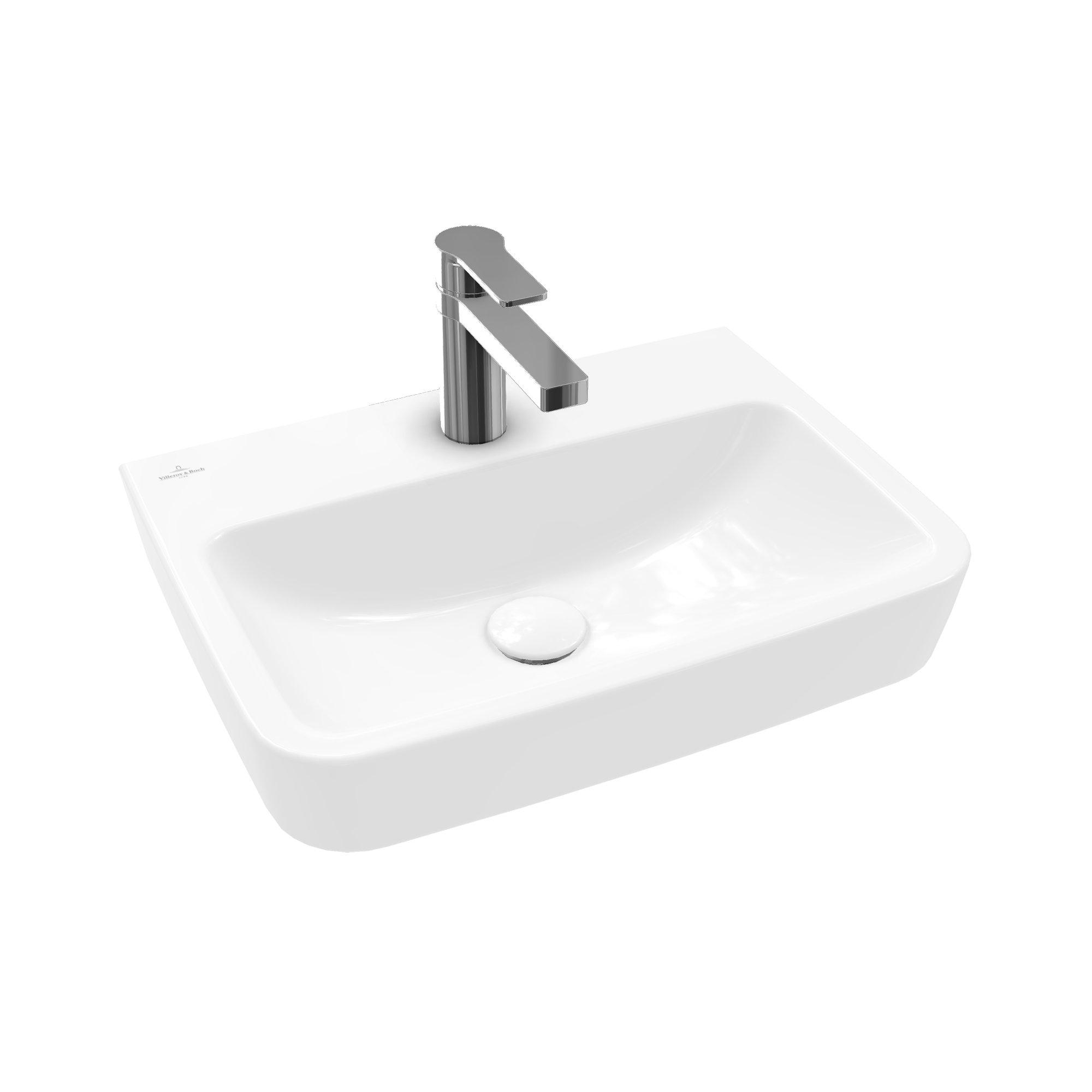 Villeroy & Boch O.novo Lave-main WC 50x16x13.5cm 1 trou de robinet sans  trop-plein Blanc Alpin