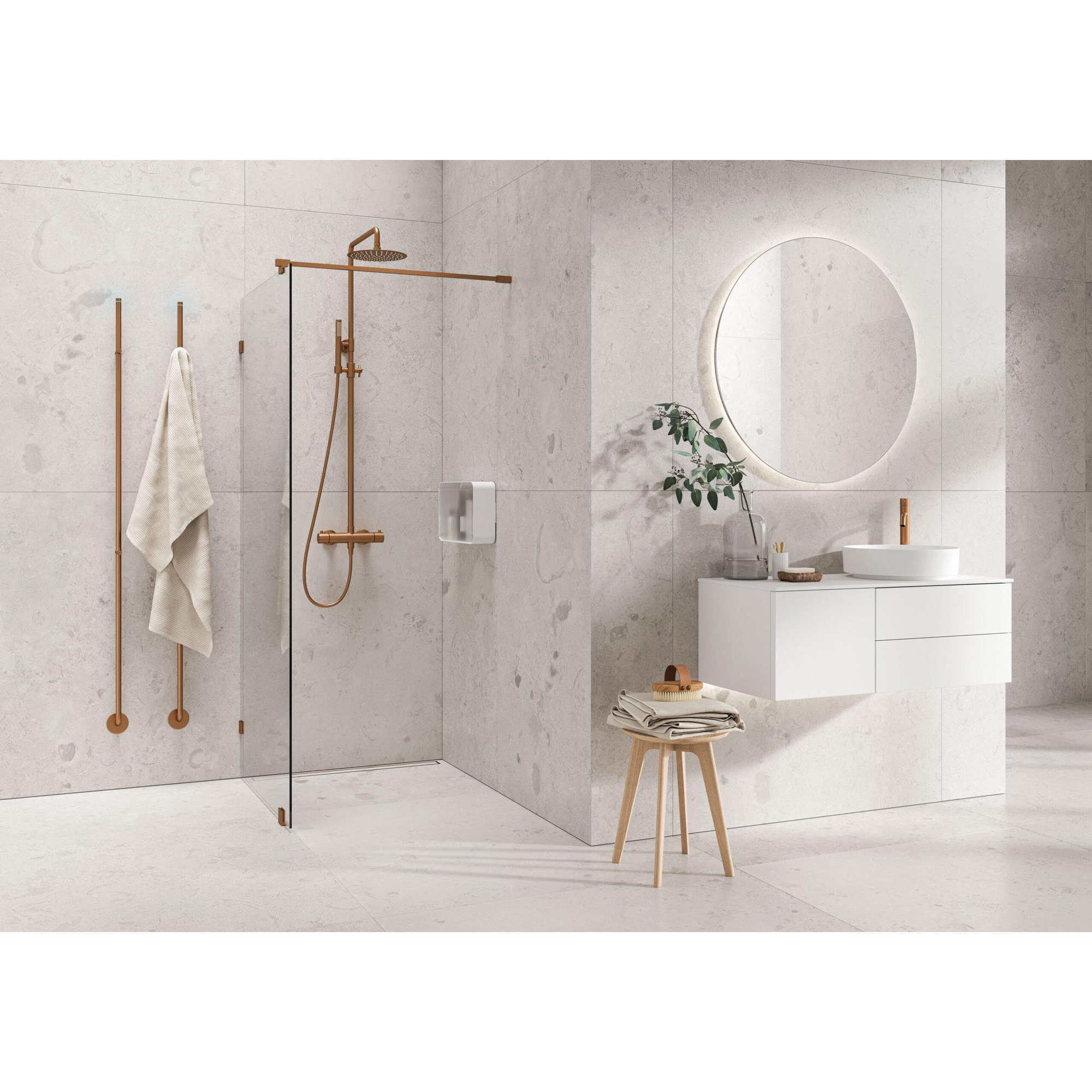 Sèche-serviette radiateur électrique design salle de bain silhouette homme  Antoreste blanc mat 172x34cm