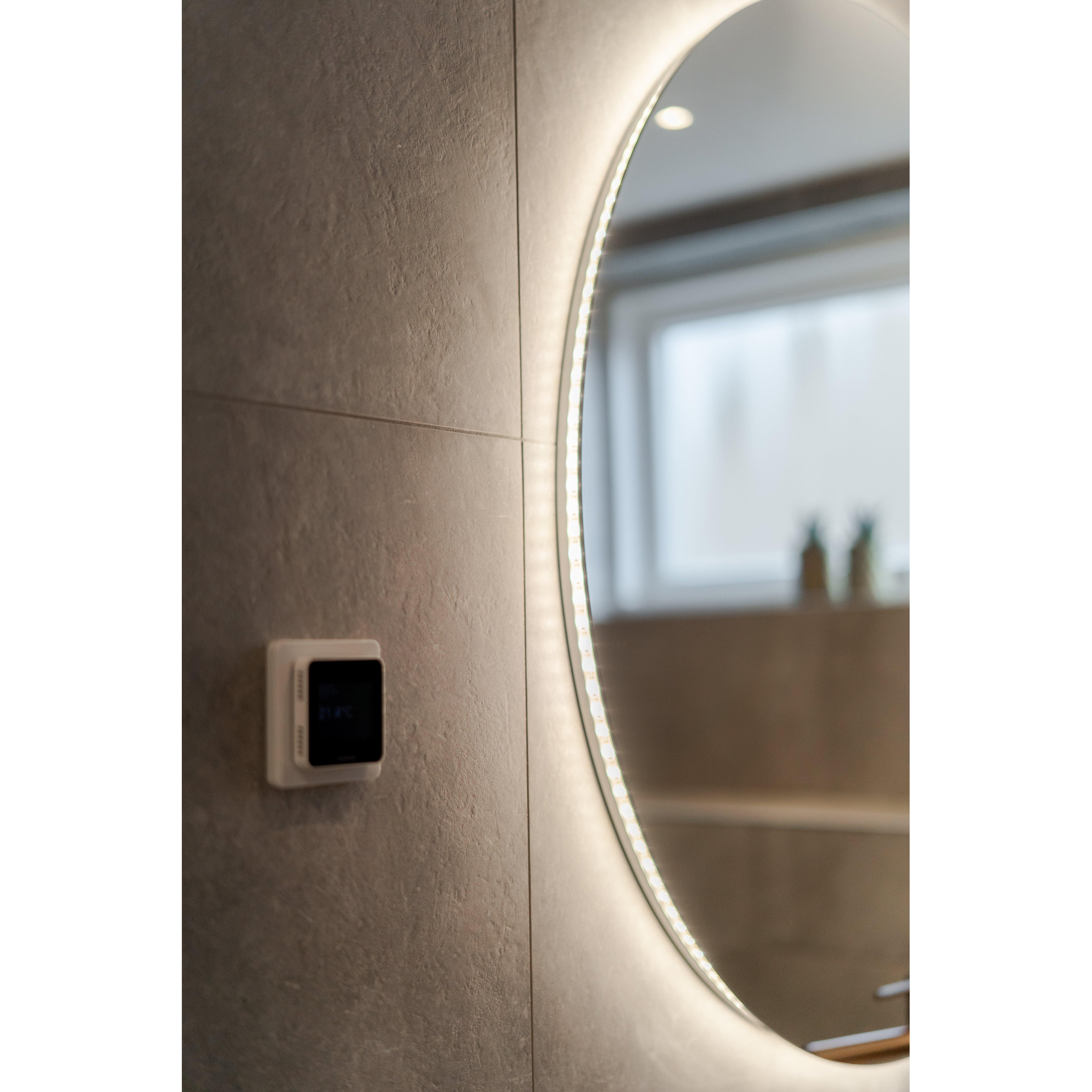 Adema Circle miroir rond diamètre 120cm avec éclairage LED indirect,  chauffe miroir et interrupteur infrarouge - SW3-120 