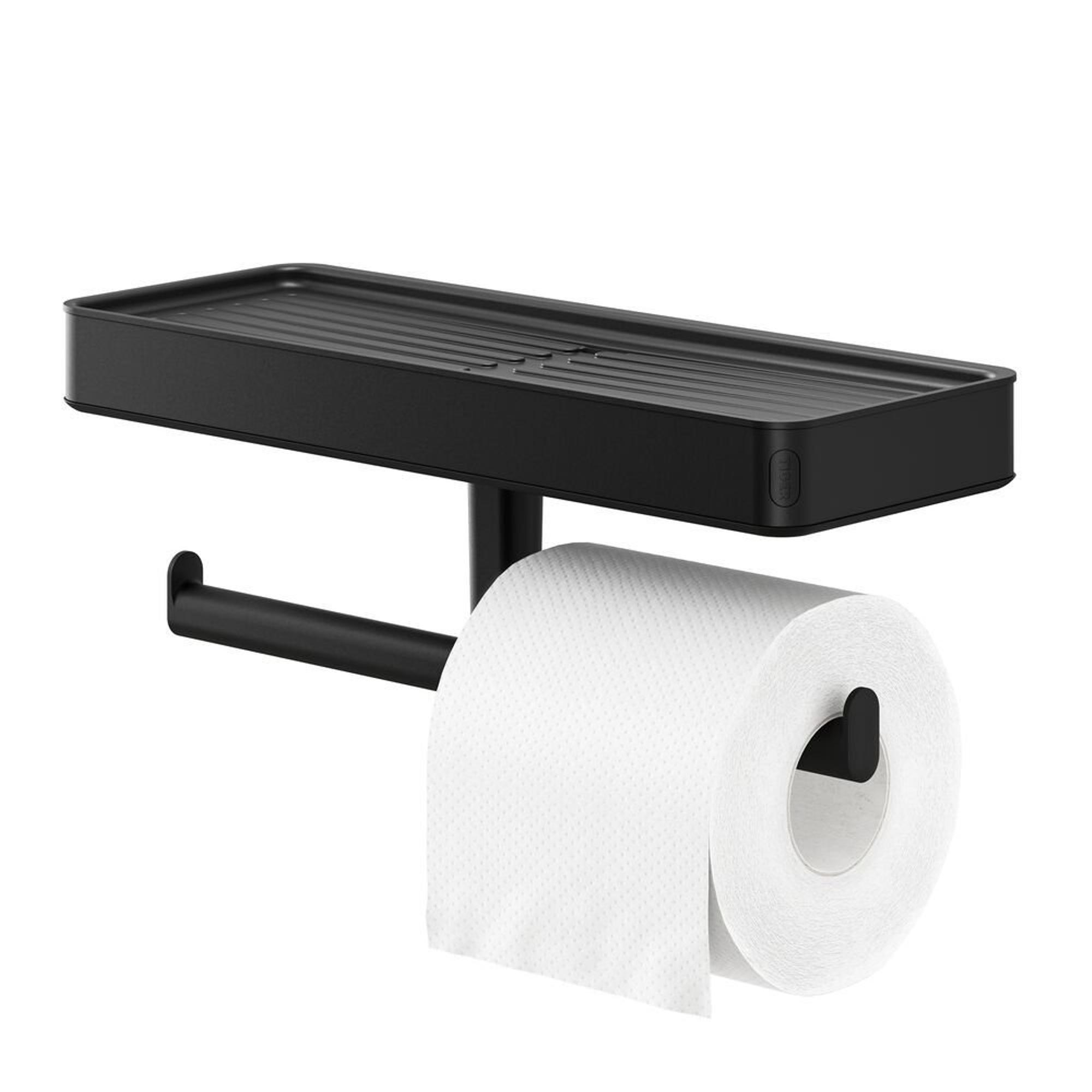 Porte papier WC mural - Dérouleur papier toilette avec Tablette -  Installation facile Sans perçage - Acier inoxydable - Accessoire toilettes  Salle de