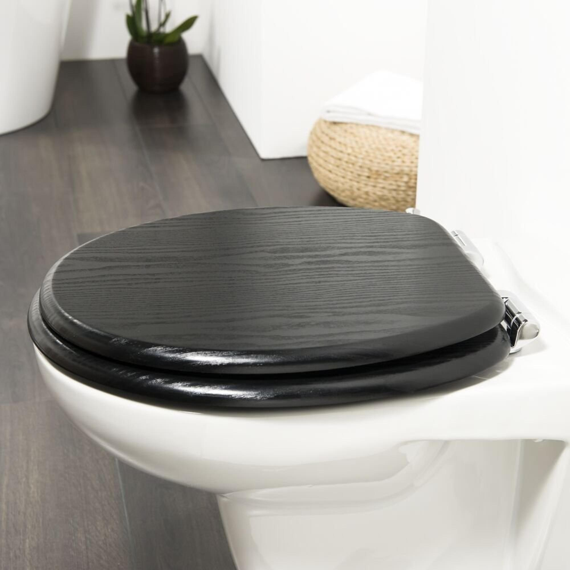Tiger Blackwash Abattant WC avec softclose 37.6x5.5x45.2cm MDF noir -  252030746 