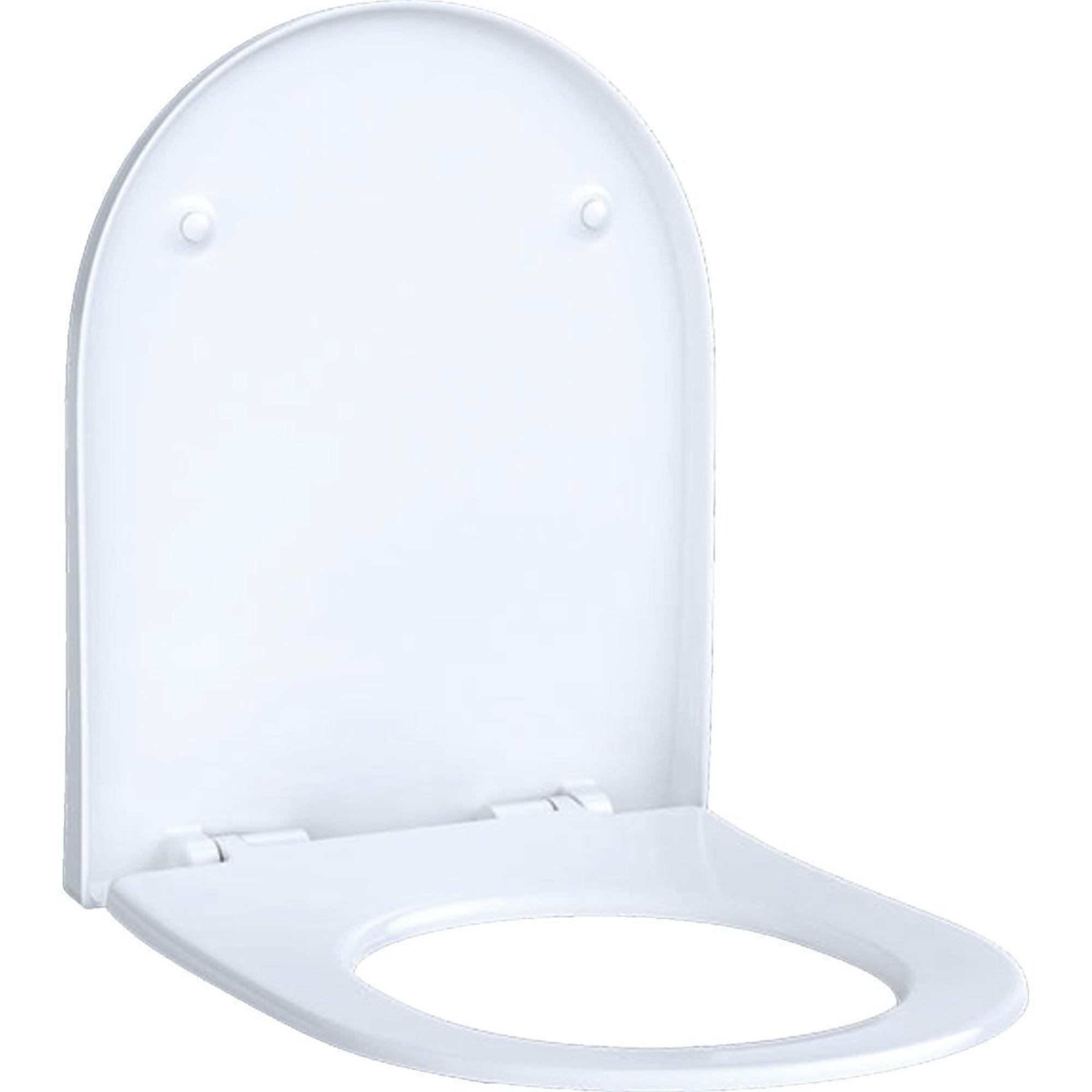 Geberit - Acanto - Siège de toilette Slim - Wrap Over - Antibactérien -  Charnières chromées - Softclose - Blanc - 500660012 