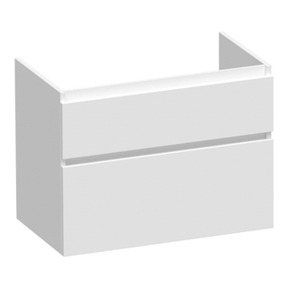 BRAUER Delight wastafelonderkast - 80x46x60cm - 2 softclose lades - greeploos - 1 sifon uitsparing - mat wit