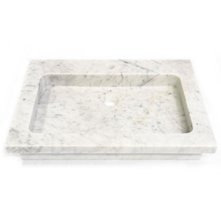 Saniclass Dia Lavabo pour meuble 61x46x9cm 1 vasque 1 trou de robinet pierre naturelle marbre