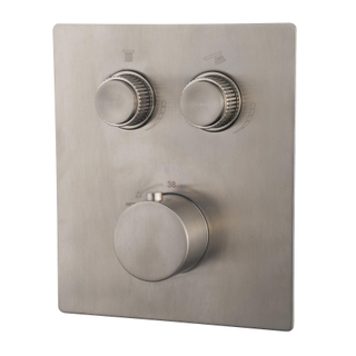 Wiesbaden Caral Klik Pro Mitigeur thermostatique encastré pour douche 2 fonctions avec corps encastré acier brossé