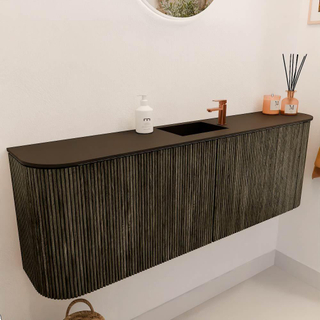Mondiaz JOYA 123.2cm toiletmeubel - ronding links en rechts kleur Shadow - Wastafel FAYE positie Midden 1 kraangat kleur Urban.