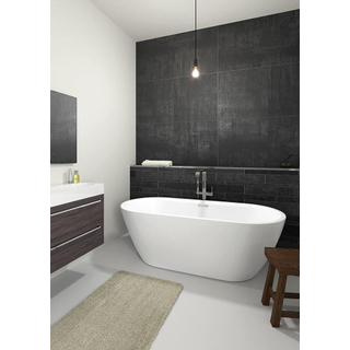 Riho Inspire vrijstaand bad - 160x75cm - met chromen badvuller - Acryl wit hoogglans