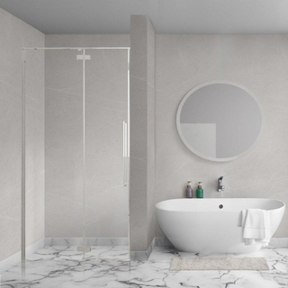 Aqua Vista Oria Linea nisdeur - 100x200cm - incl. montageset - Chroom