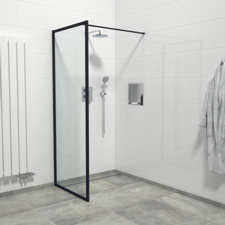 Saniclass Bellini Inloopdouche - 80x200cm - veiligheidsglas - mat zwarte lijst rondom - anti kalk SHOWROOMMODEL
