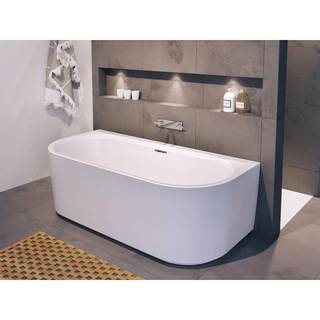 Riho Desire baignoire semi-détachée 180x84cm avec remplissage de baignoire chromé acrylique blanc mat