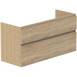 Thebalux Type Wastafelonderkast - 120x60x45cm - 2 lades - extra hoog - houten greeplijst - tbv wastafel Slimline Soft en Glacier - uitsparing - sequoia
