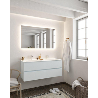 Mondiaz VICA ensemble de meuble de salle de bain - 120cm - meuble sous-vasque argile - 4 tiroirs - lavabo nuage double - 2 trous de robinet - version XL 60cm de haut