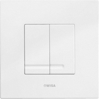 Wisa Panneau de commande - 16x16cm - carré - double chasse - plastique - blanc mat