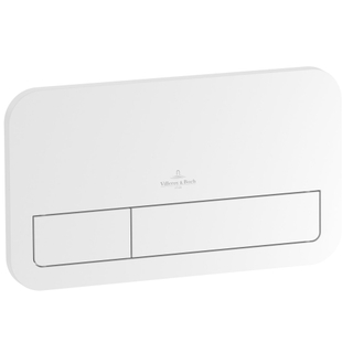Villeroy & Boch Viconnect 2-knops bedieningsplaat 25,3x14,5 cm. wit glans OUTLETSTORE