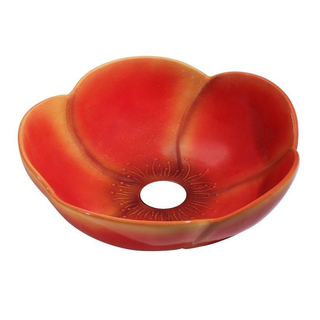 Best Design flower-red Vasque à poser - diamètre 40cm - Rouge/orange